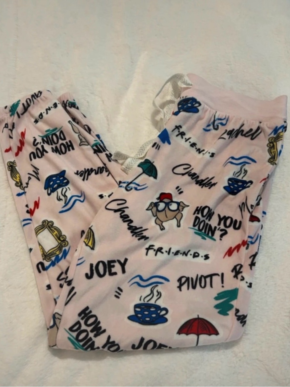 FRIENDS Light Pink Women’s Pajama Pants - Character Print